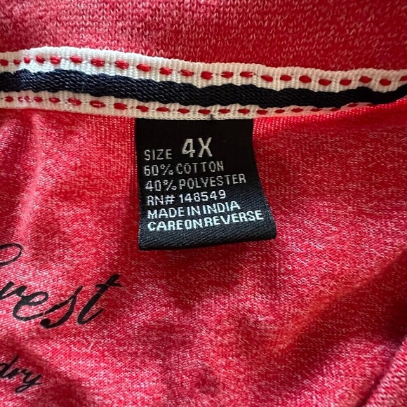 Lions Crest mens t-shirt red Brightne English Laundry casual sport plus size 4X - Picture 4 of 15